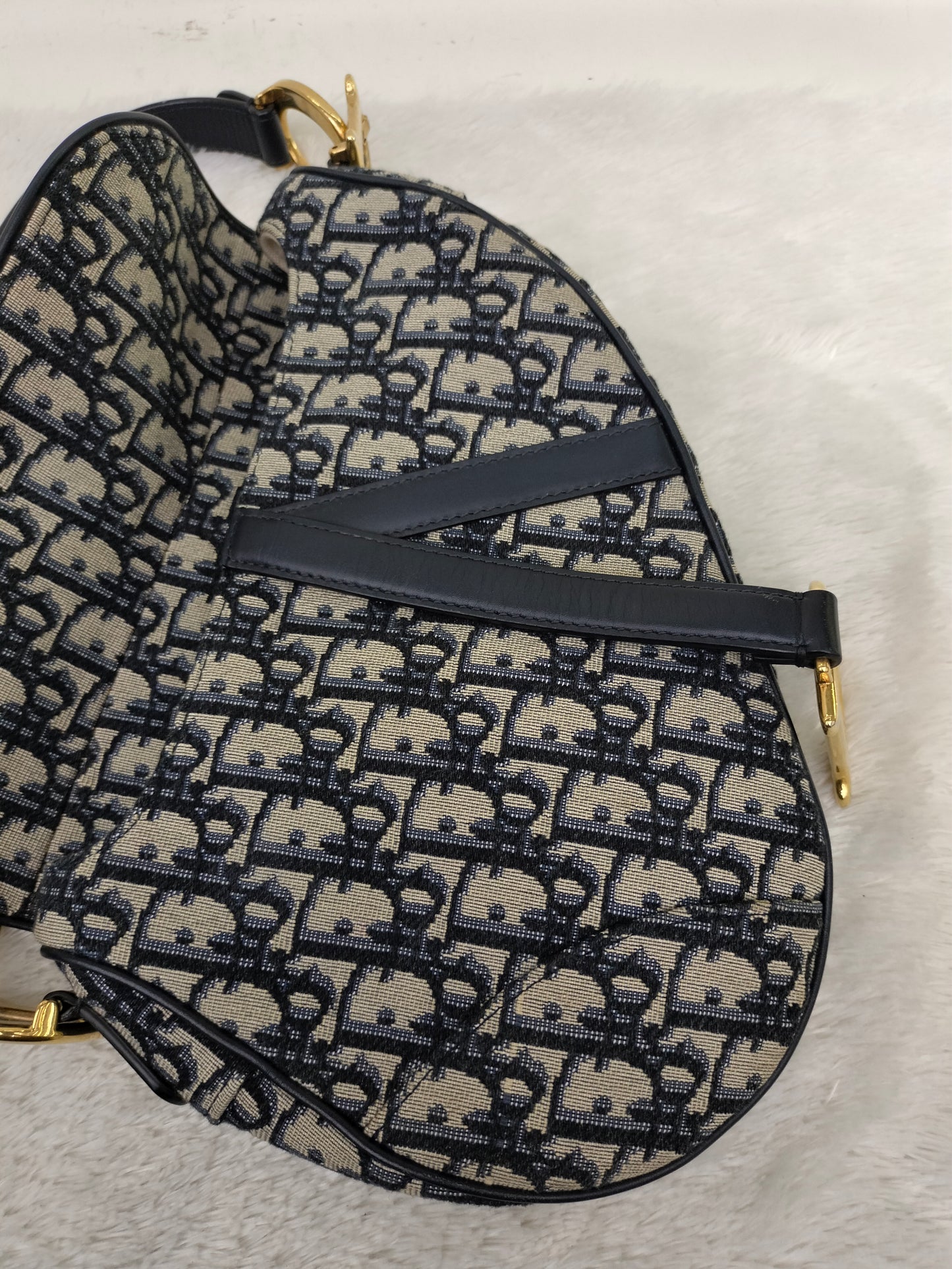 Dior Saddle Medium Oblique Navy GHW 2018