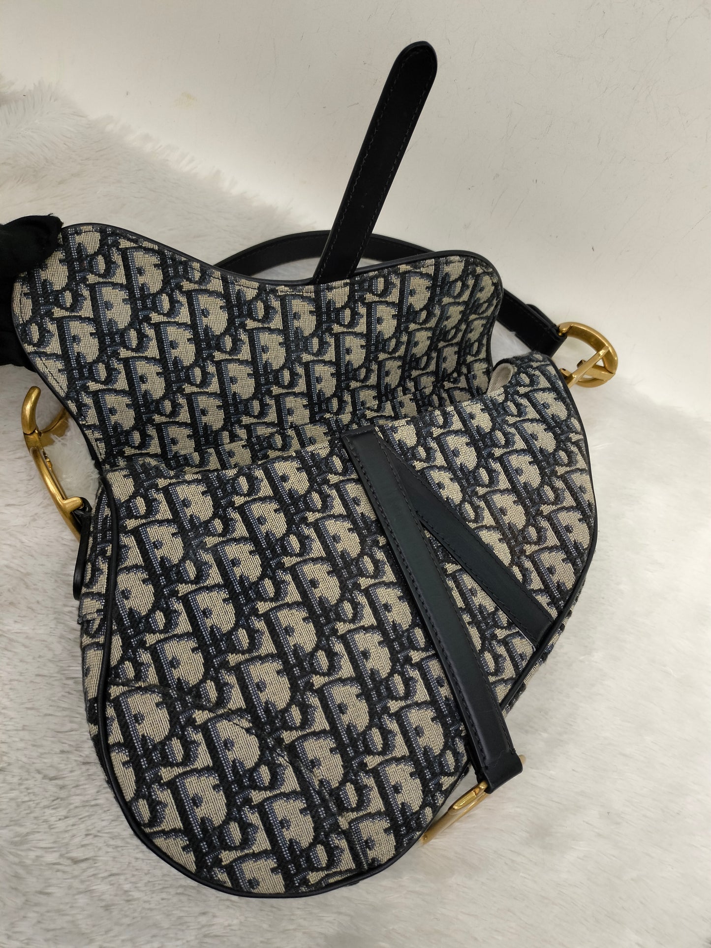 Dior Saddle Medium Oblique Navy GHW 2023