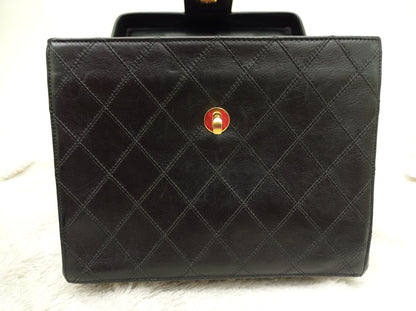 Chanel Vanity Case Box Large Lamb Black Vintage GHW #3