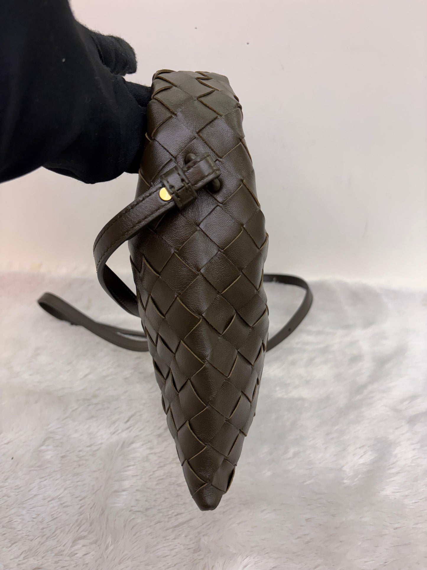 Bottega Veneta Hop Mini Khaki GHW