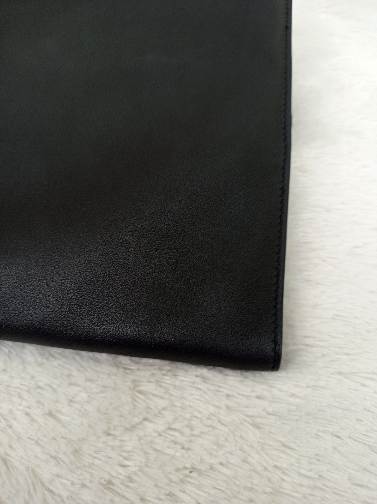 Hermes Plit Plat Clutch Evercolour Black #A