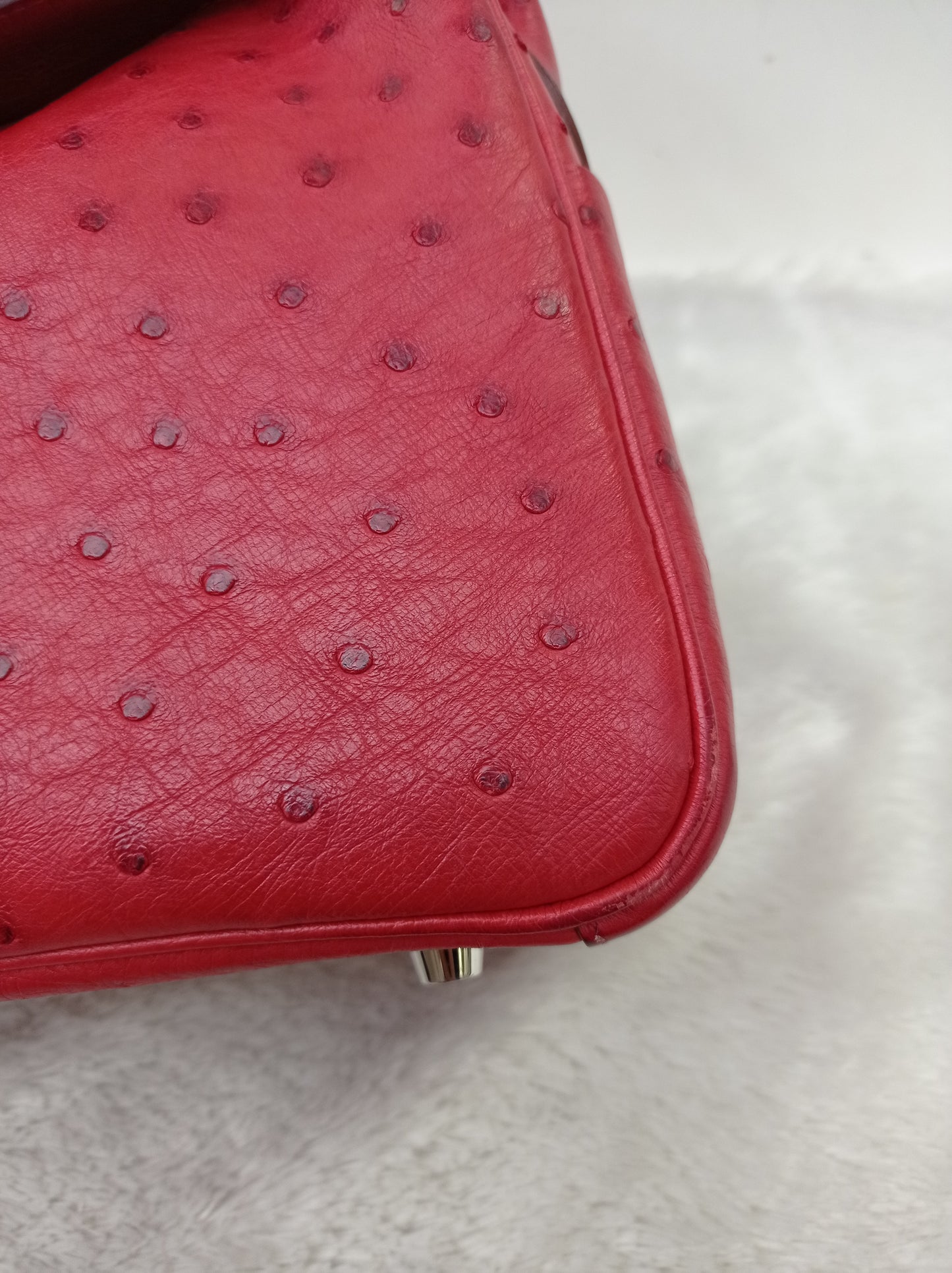 Lindy 26 Ostrich Rouge De Coeur PHW #X