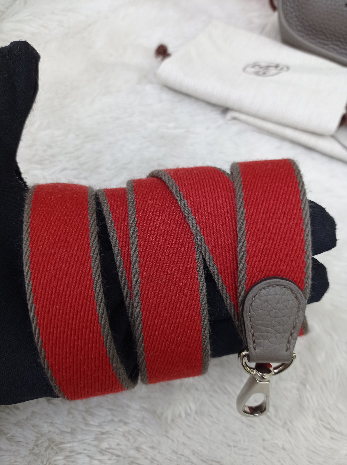 Hermes Mini Evelyne Clem Etain PHW #X