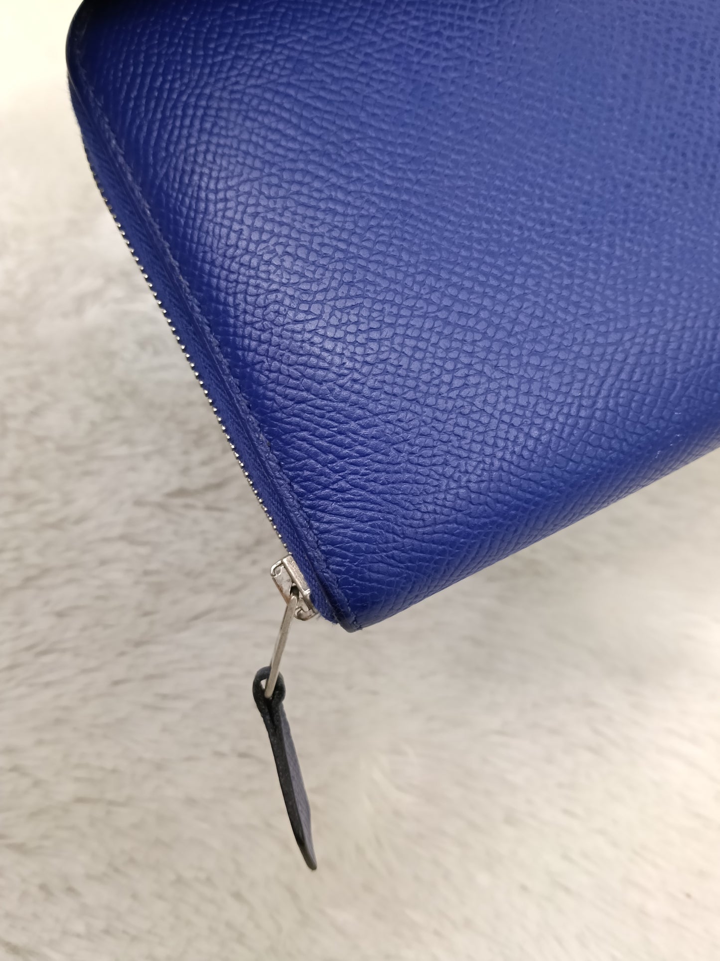 Hermes Azap Long Wallet Epsom Blue Saphire PHW #P square
