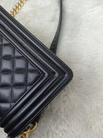 Chanel Boy 20 Caviar Black GHW #28