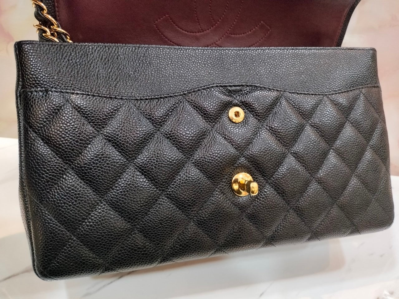 Chanel Jumbo Caviar Black GHW DF #20