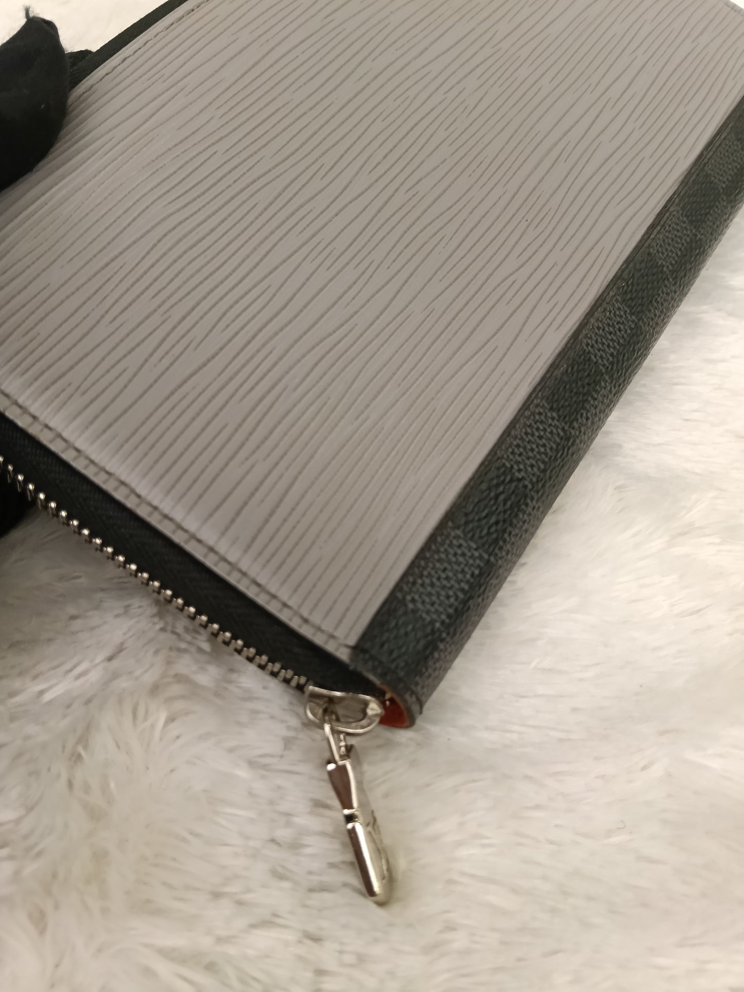 LV Zippy Wallet Long Organizer NM Epi Graphite Blue Gray