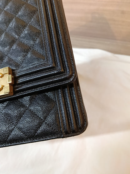 Chanel Boy Vertical Caviar Black GHW #26
