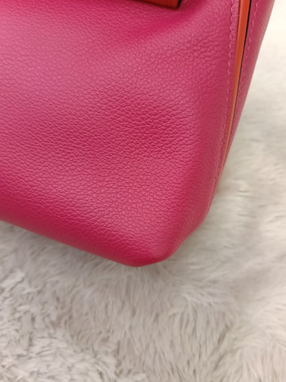 Hermes 2424 Mini Evercolour Swift Rose Mexico Rouge De Coeur PHW #Z