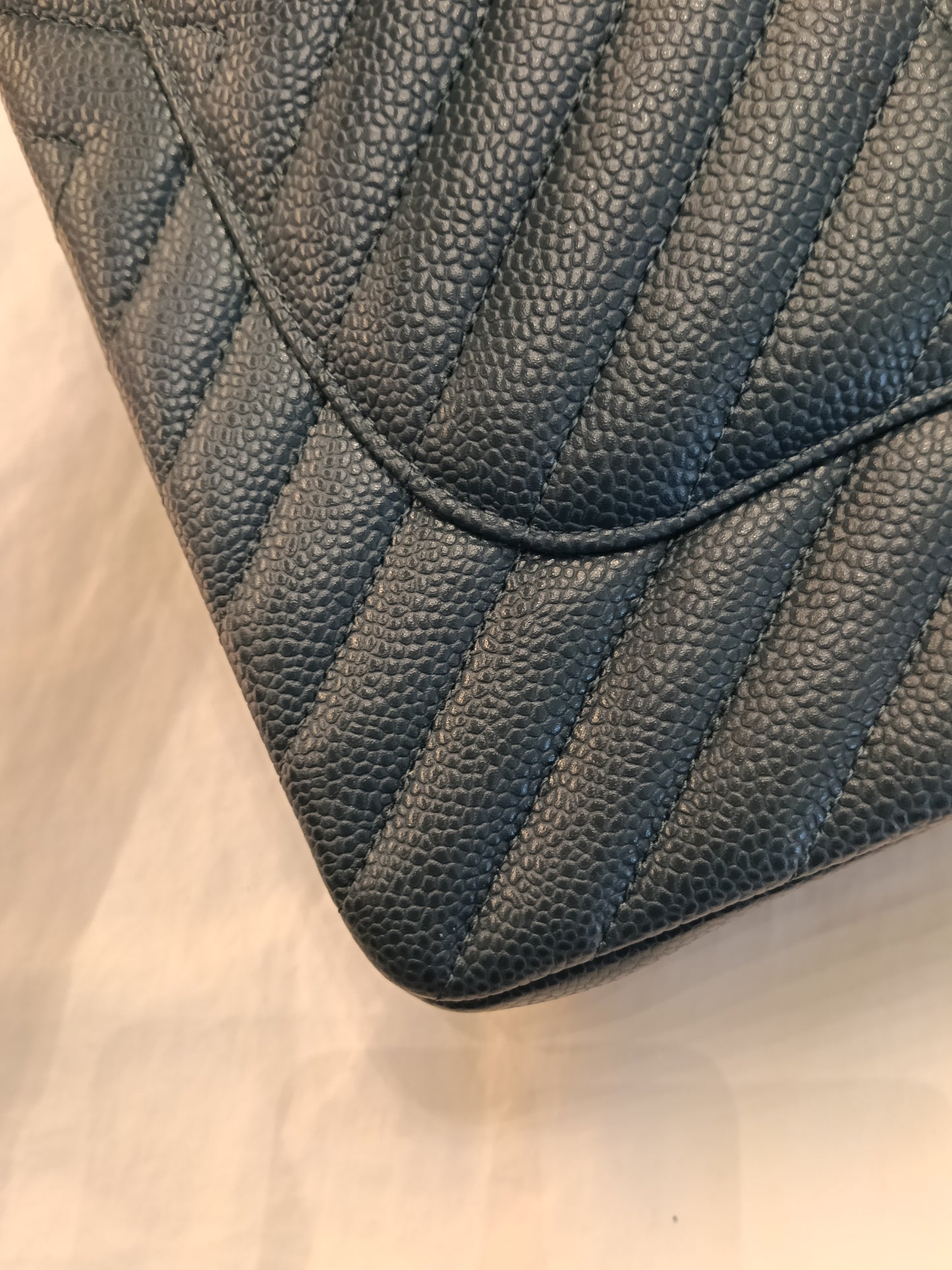 Chanel Medium Chevron Caviar Blue SHW DF #26