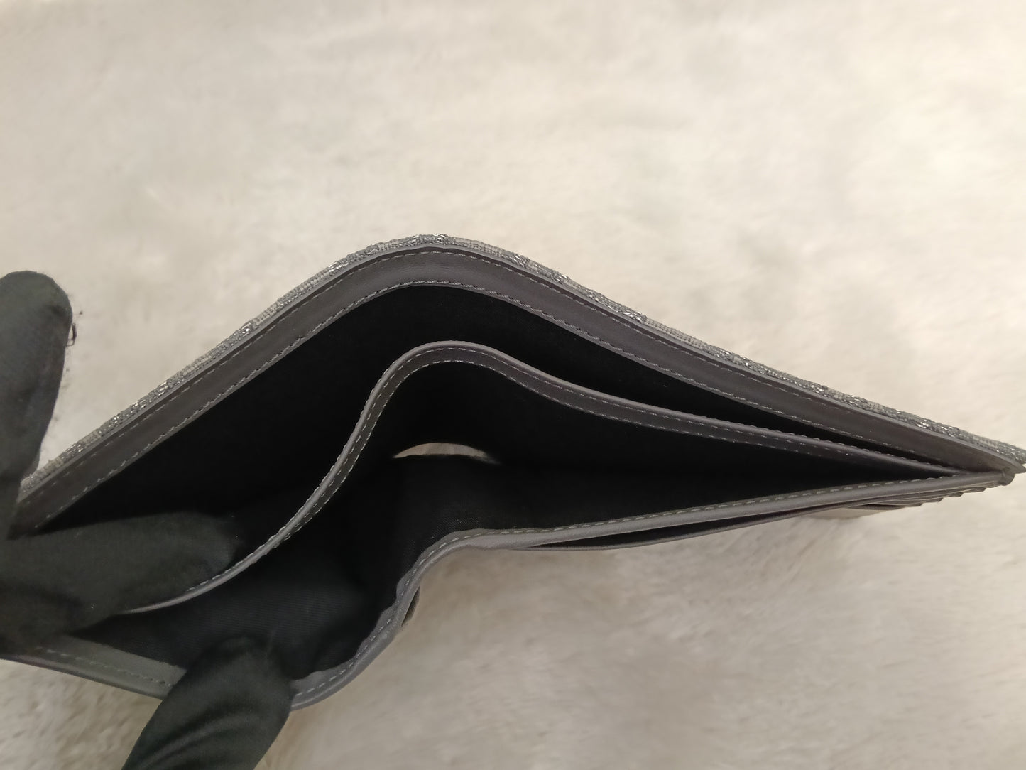 Dior Bifold Wallet Oblique Jacquard Ruthenium Grey Silver