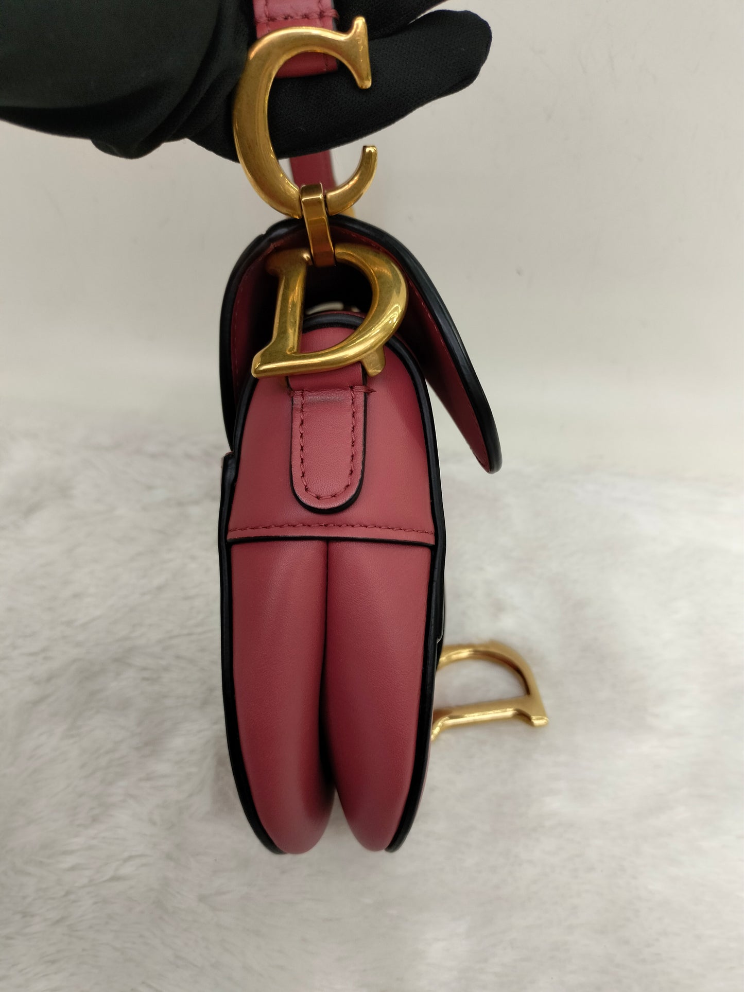 Dior Saddle Small Calfskin Pink Coral GHW