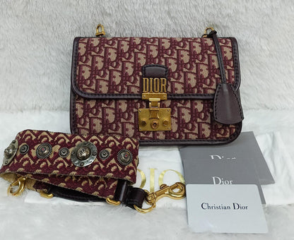 Dior Addict Flap Oblique Maroon GHW 2018