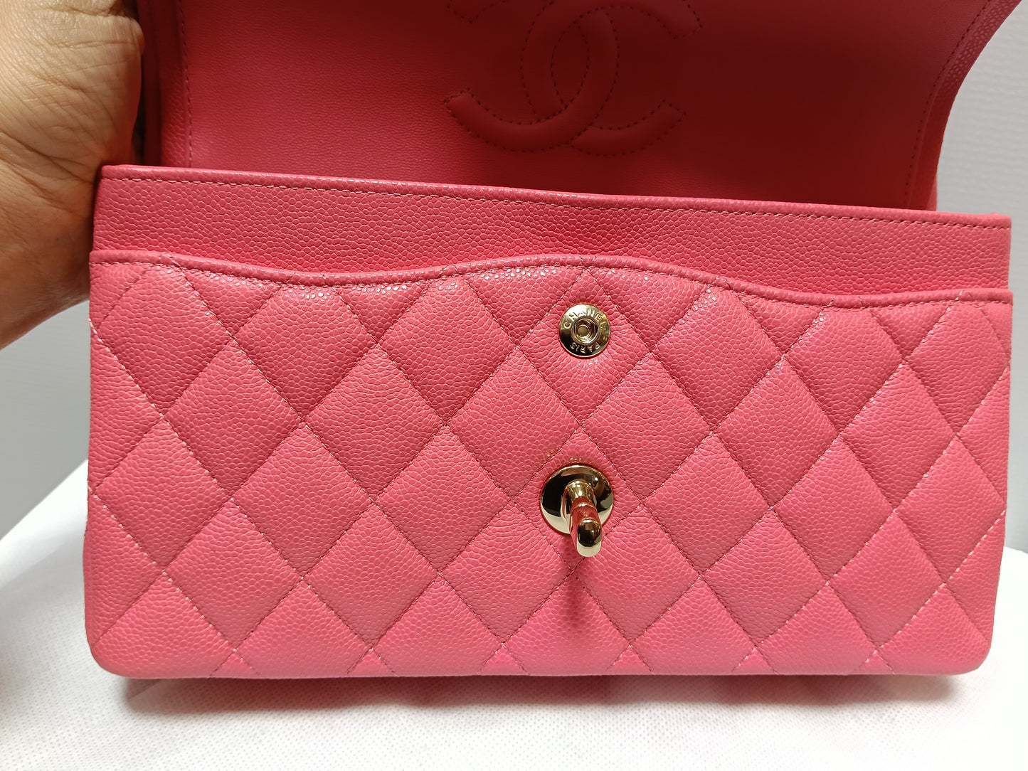 Chanel Small Caviar Pink GHW DF (CHIP)