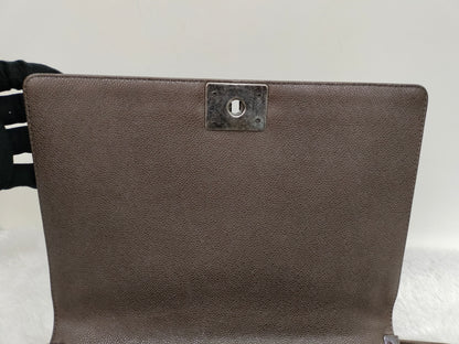 Chanel Boy Large Tweed Calfskin Brown RHW #18