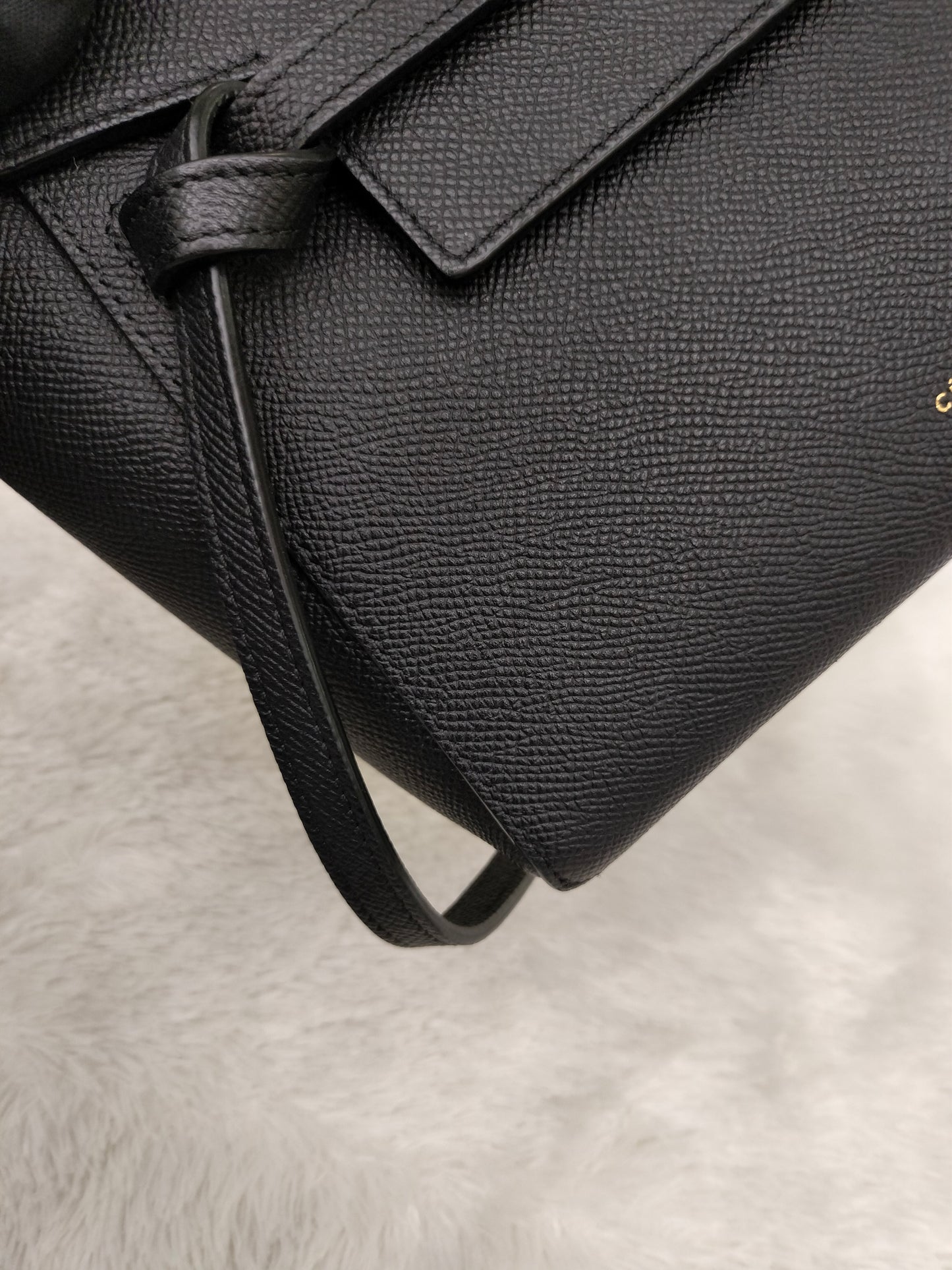 Celine Nano Belt Grained Black GHW 2018