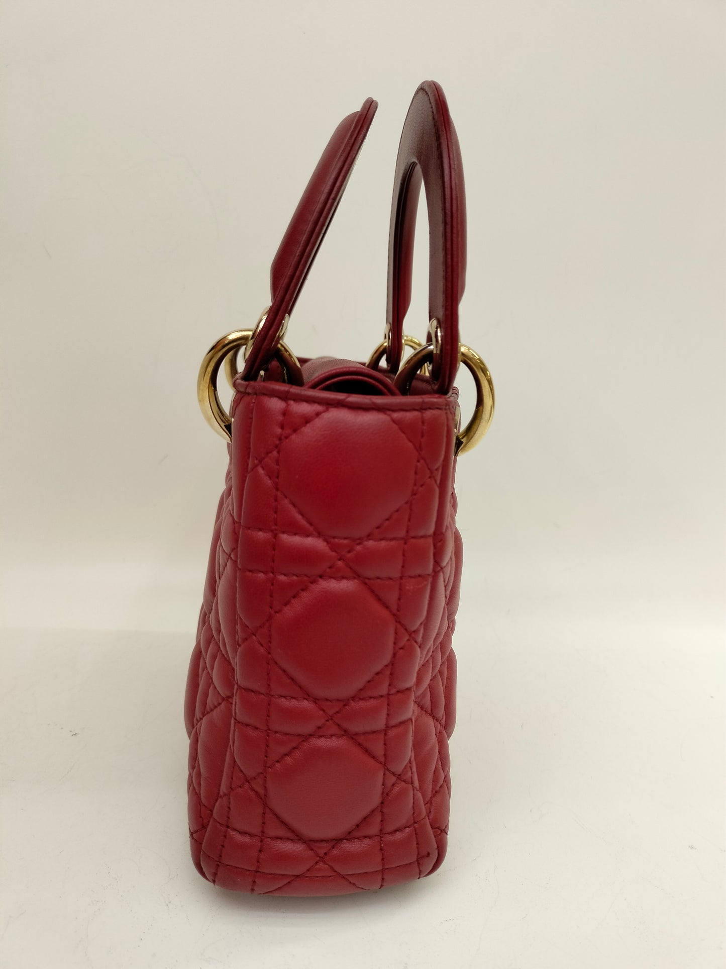 Lady Dior Mini Lamb Red GHW 2017