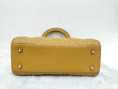 Lady Dior Small Amber Yellow GHW 2019