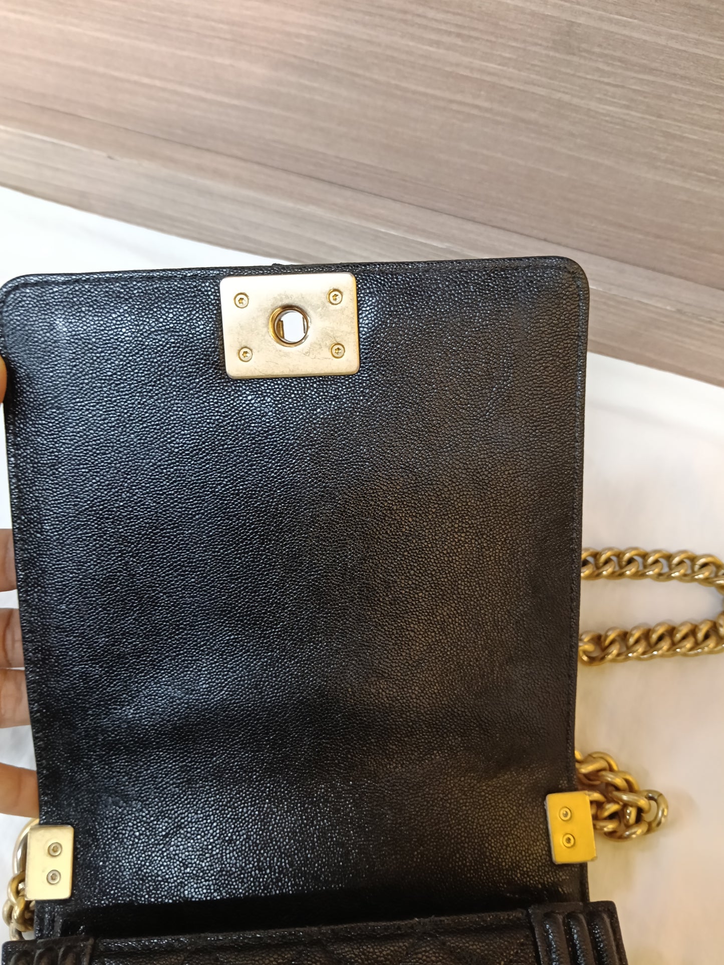 Chanel Boy Vertical Caviar Black GHW #26