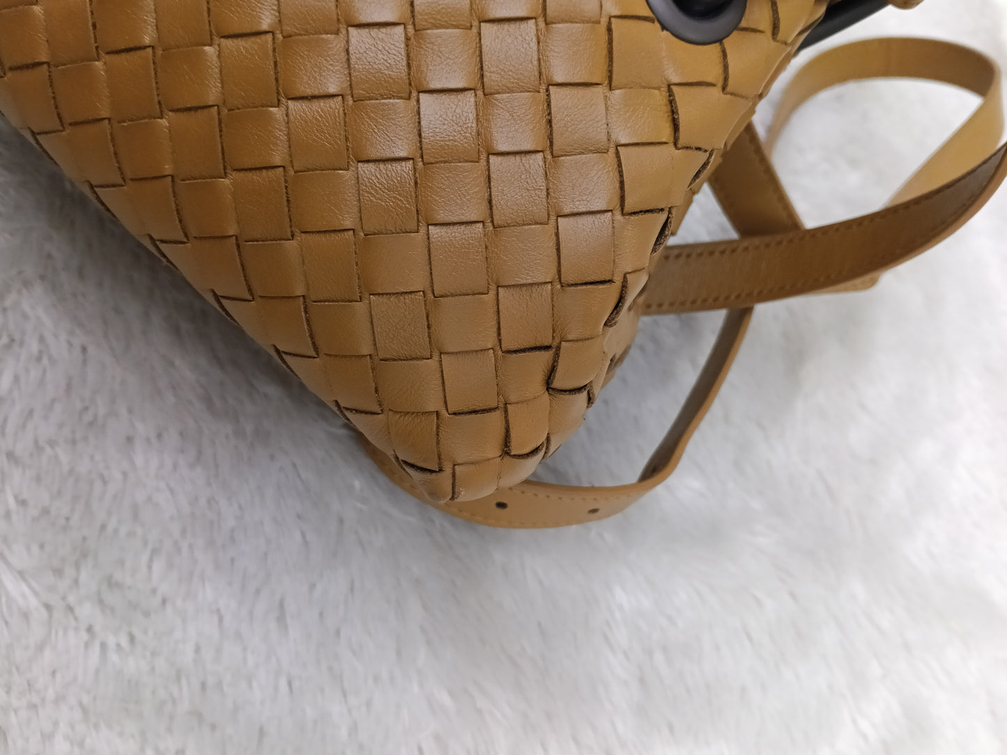 Bottega Veneta Nappa Intrecciato Flap Crossbody Camel RHW