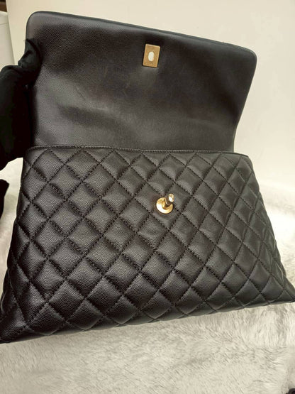Chanel Coco Handle Large Caviar Black GHW #24