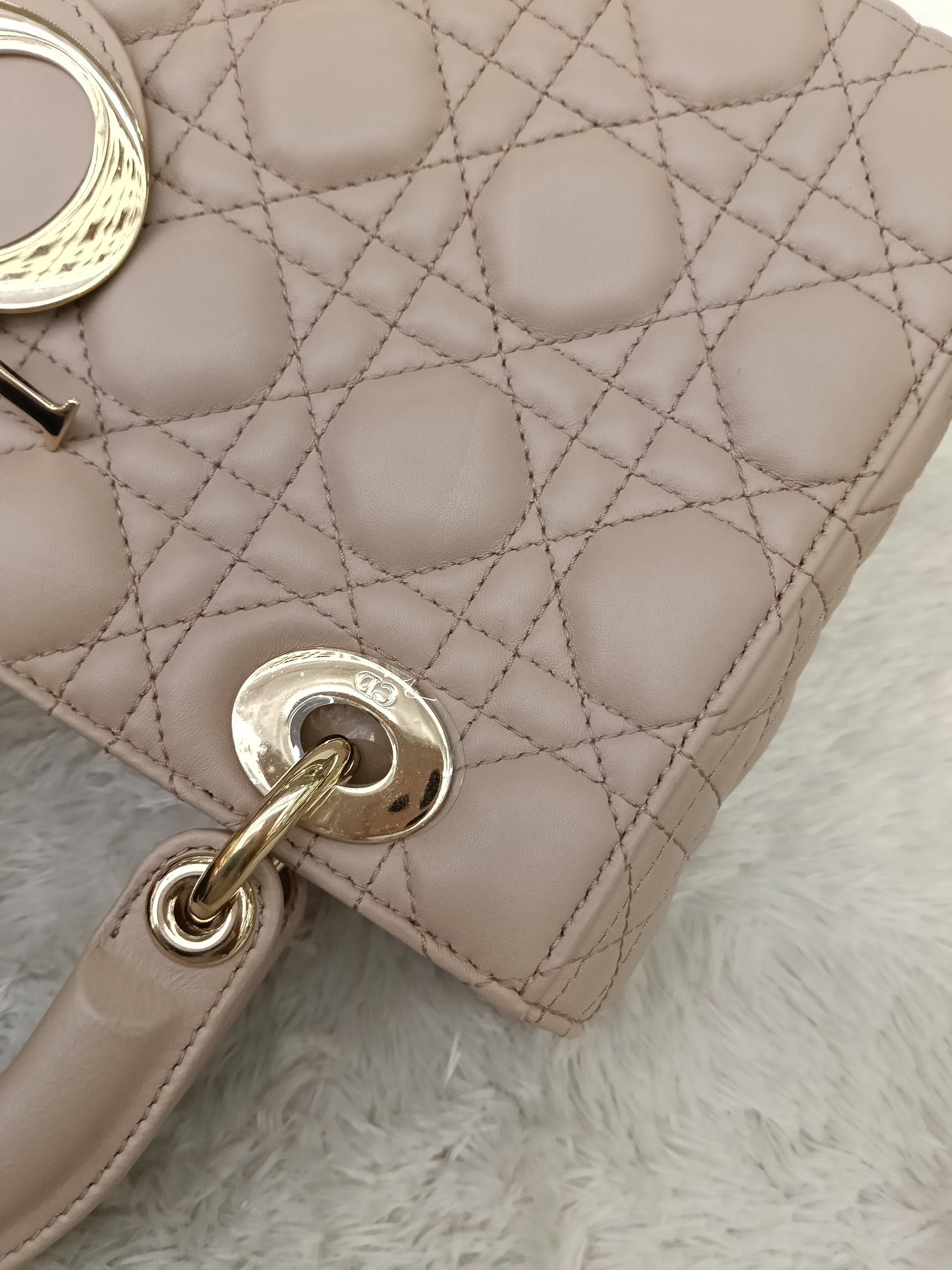 Lady Dior Small Lamb Taupe GHW 2017