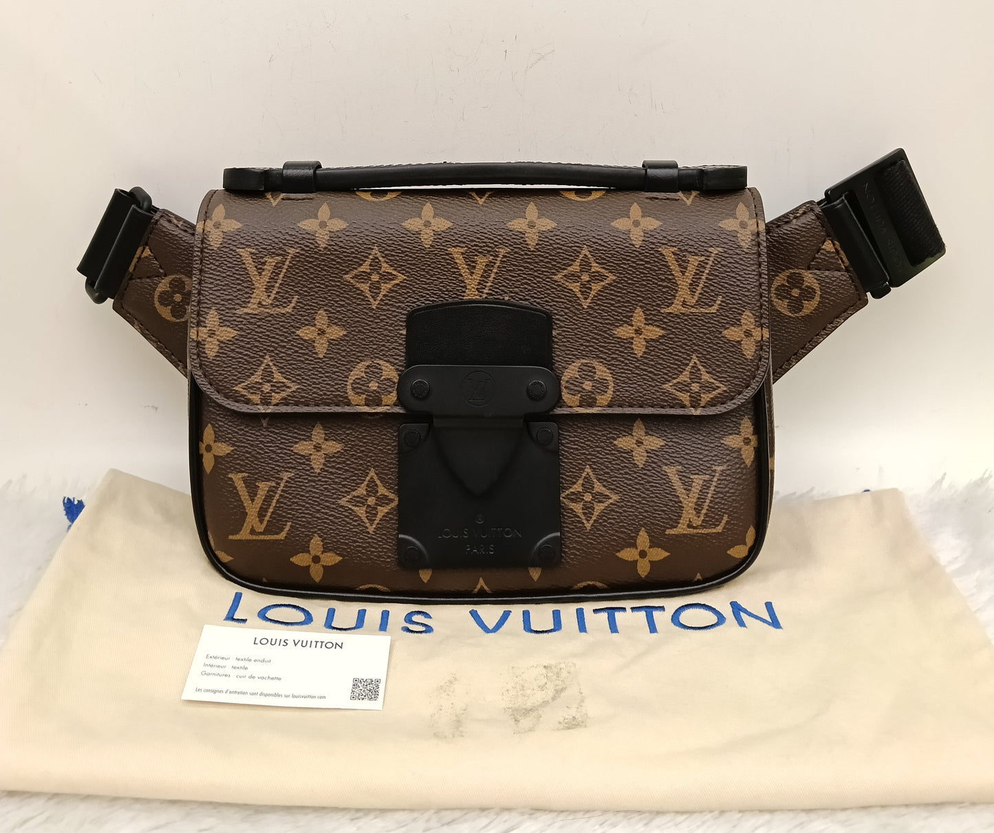 LV S Lock Waist Bag Monogram Macassar (CHIP)
