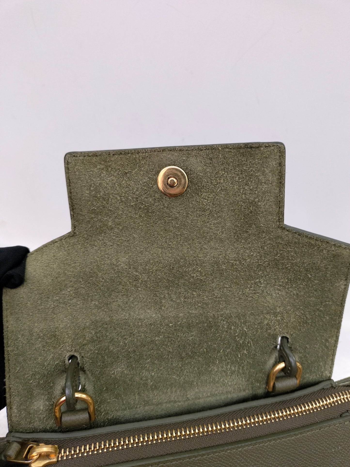 Celine Nano Belt Grained Green Army GHW 2019