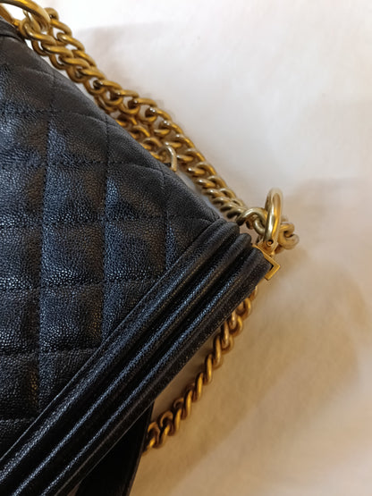 Chanel Boy Vertical Caviar Black GHW #26
