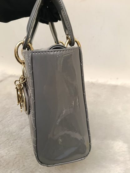 Lady Dior Small Patent Grey GHW 2021