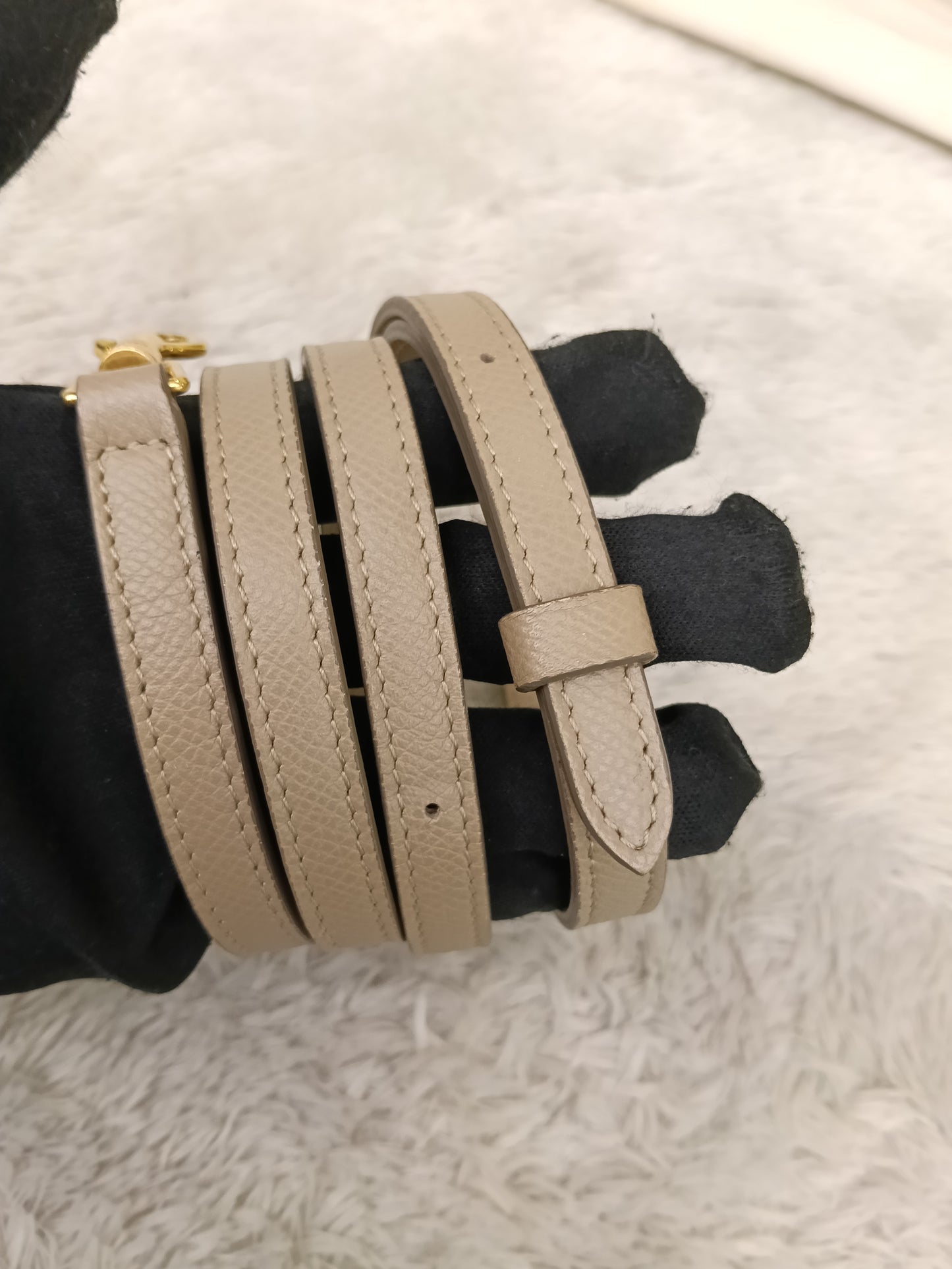 Celine Nano Belt Grained Light Taupe GHW 2018