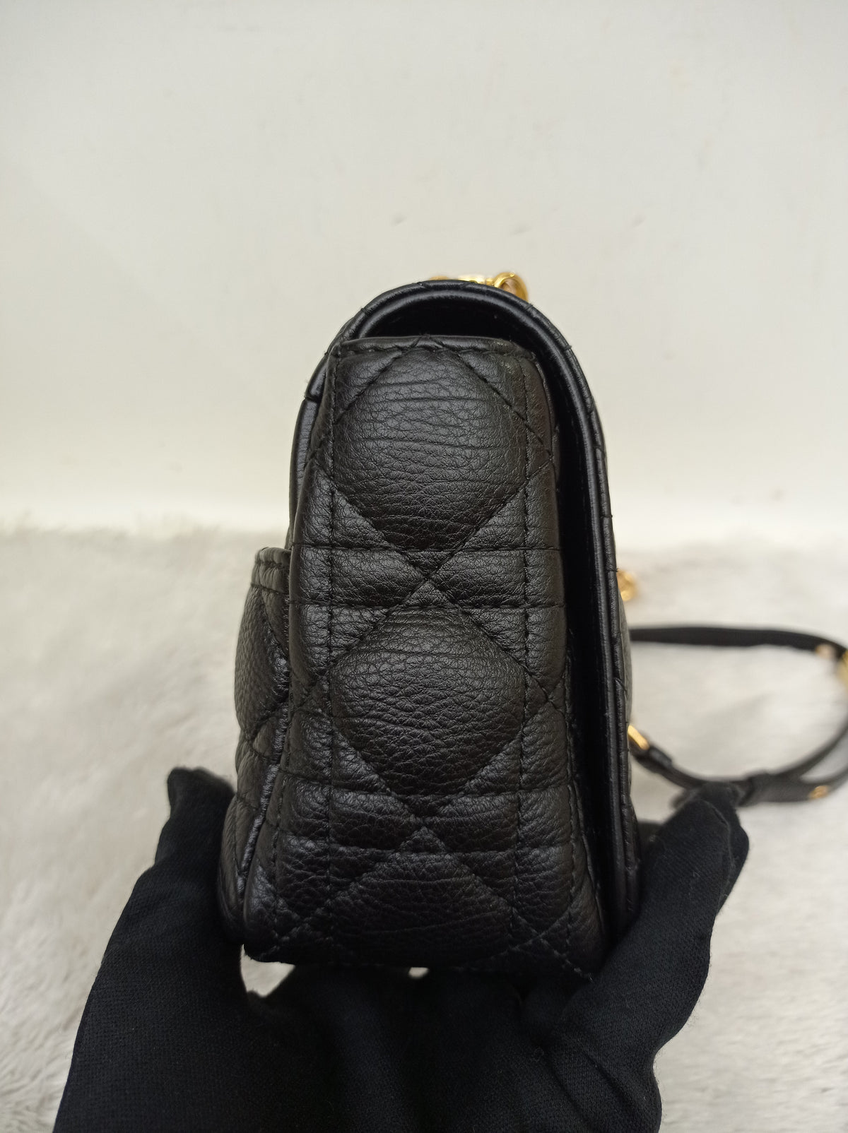 Dior Caro Small Supple Cannage Black GHW 2022