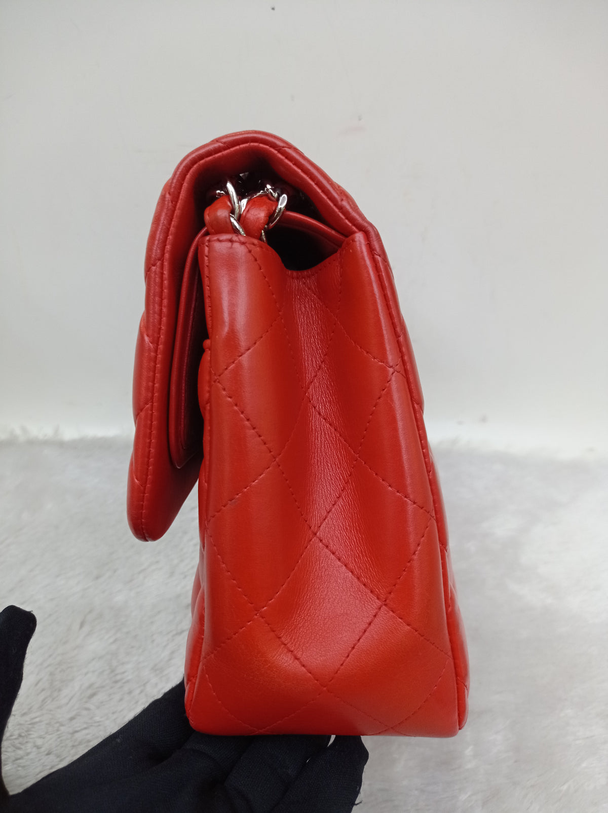 Chanel Jumbo Lamb Red SHW DF #15