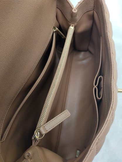 Chanel Coco Handle Large Caramel Handle Lizard GHW #24