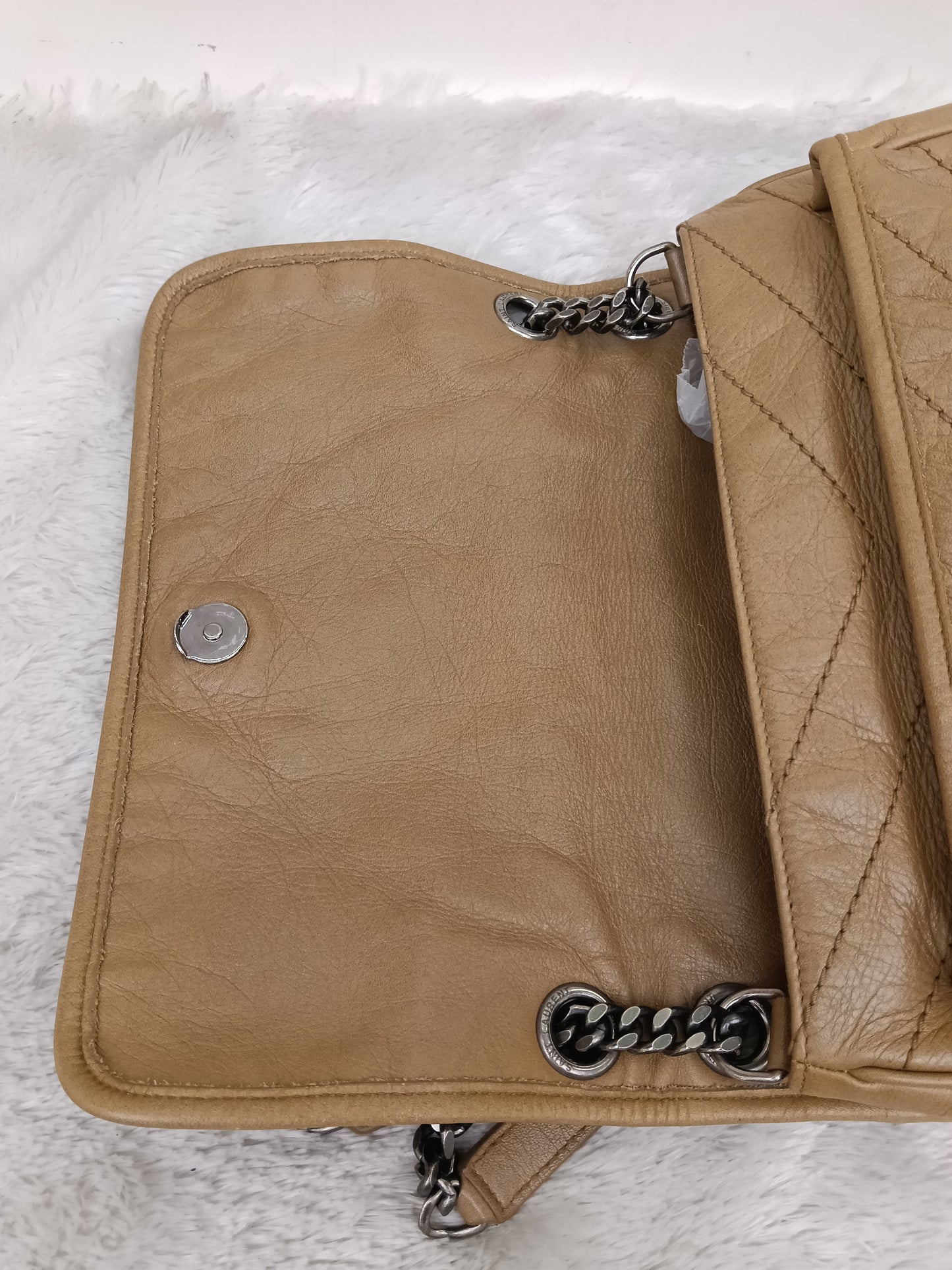 YsL Niki Medium Calfskin Dark Beige RHW 2020
