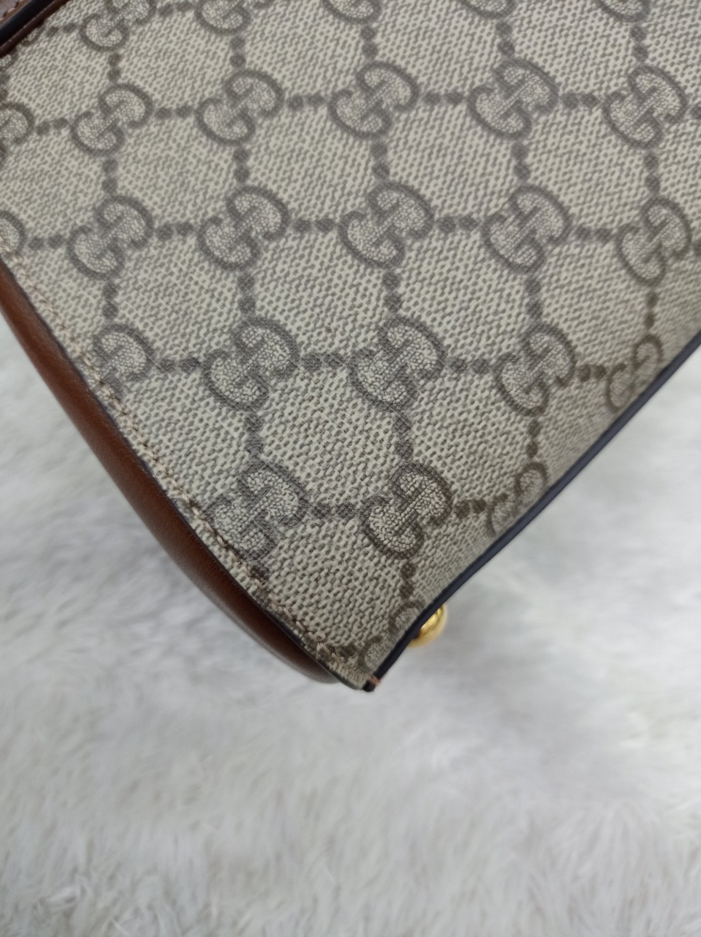 Gucci Top Handle Horsebit Medium Brown GHW