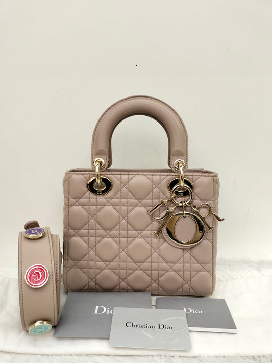 Lady Dior Small Lamb Taupe GHW 2017