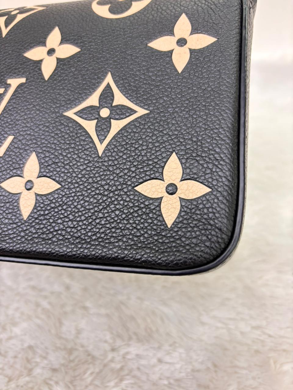LV Pochette Felicie Monogram Empreinte Noir Beige (CHIP)