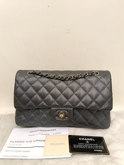 Chanel Medium Caviar Charcoal RHW DF #20