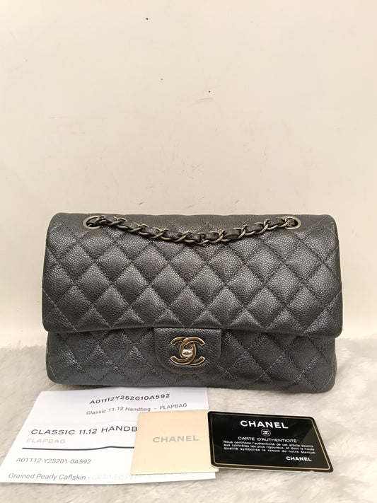Chanel Medium Caviar Charcoal RHW DF #20