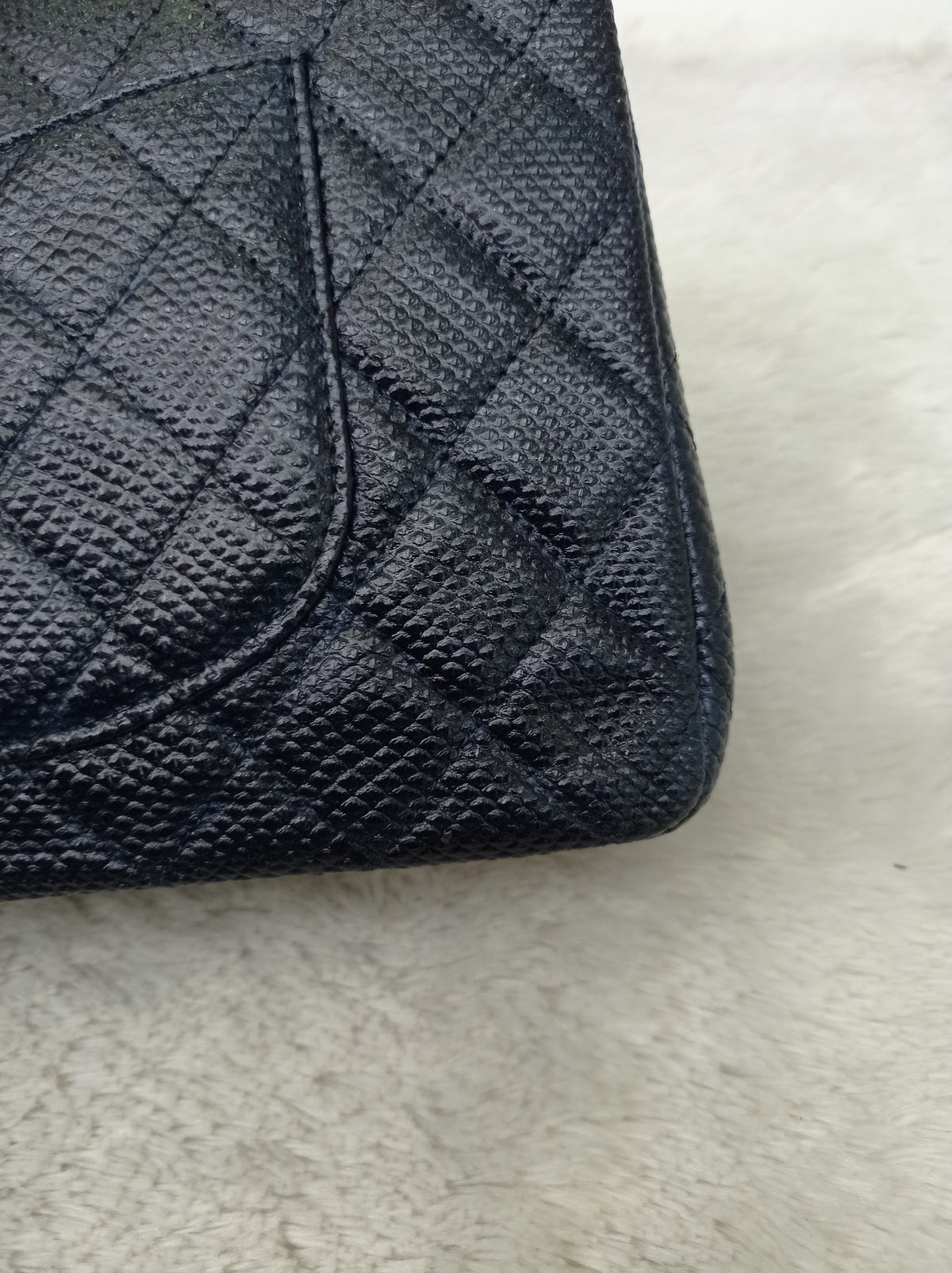 Chanel Medium Karung Snake Skin Navy SHW DF #14