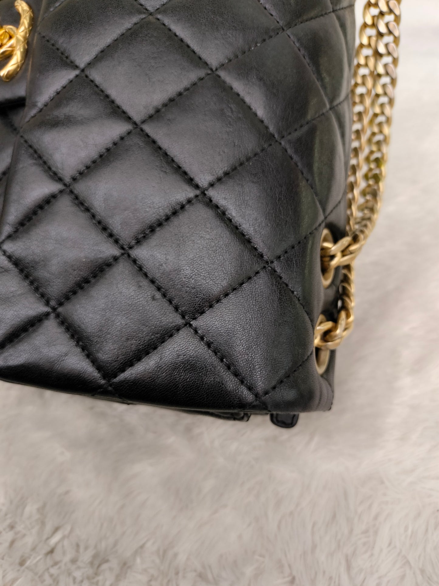 Chanel Small Pillow Crush Flap Lamb Black GHW (CHIP)