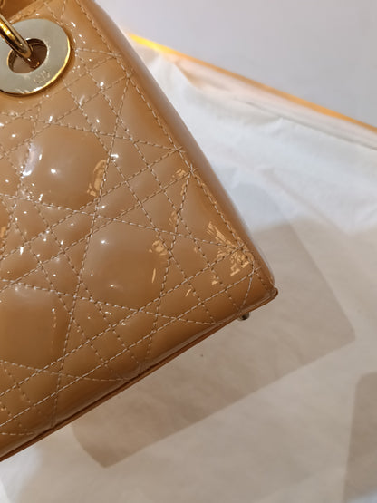 Lady Dior Mini Patent Nude GHW 2022