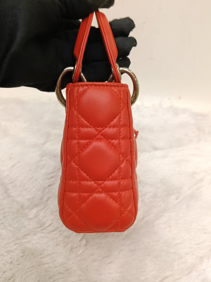 Lady Dior Micro Lamb Red SHW 2017