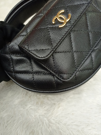Chanel Polly Pocket Pouch Hobo Caviar Black GHW (CHIP)