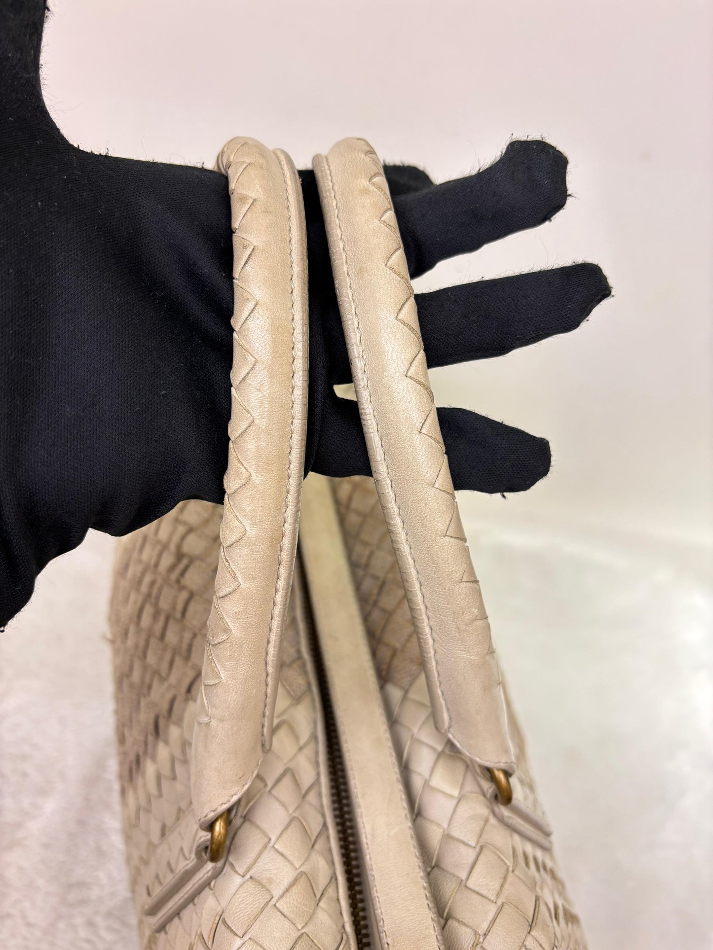 Bottega Veneta Bicolour Intrecciato Convertible Tote 3 Ways White Cream RGHW 2007