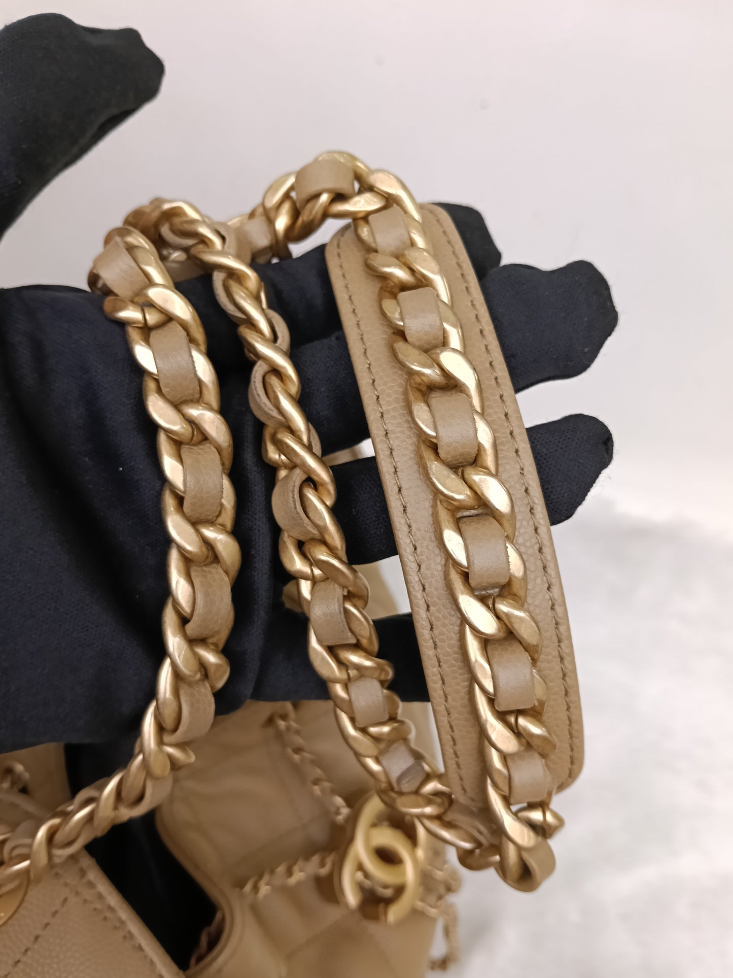 Chanel C25 Medium Caviar Dark Beige GHW (CHIP)