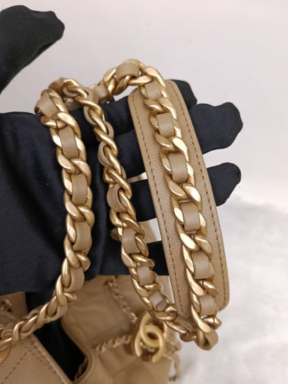 Chanel C25 Medium Caviar Dark Beige GHW (CHIP)