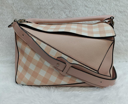 Loewe Puzzle Gingham Medium Pink White SHW 2017
Size 29cm