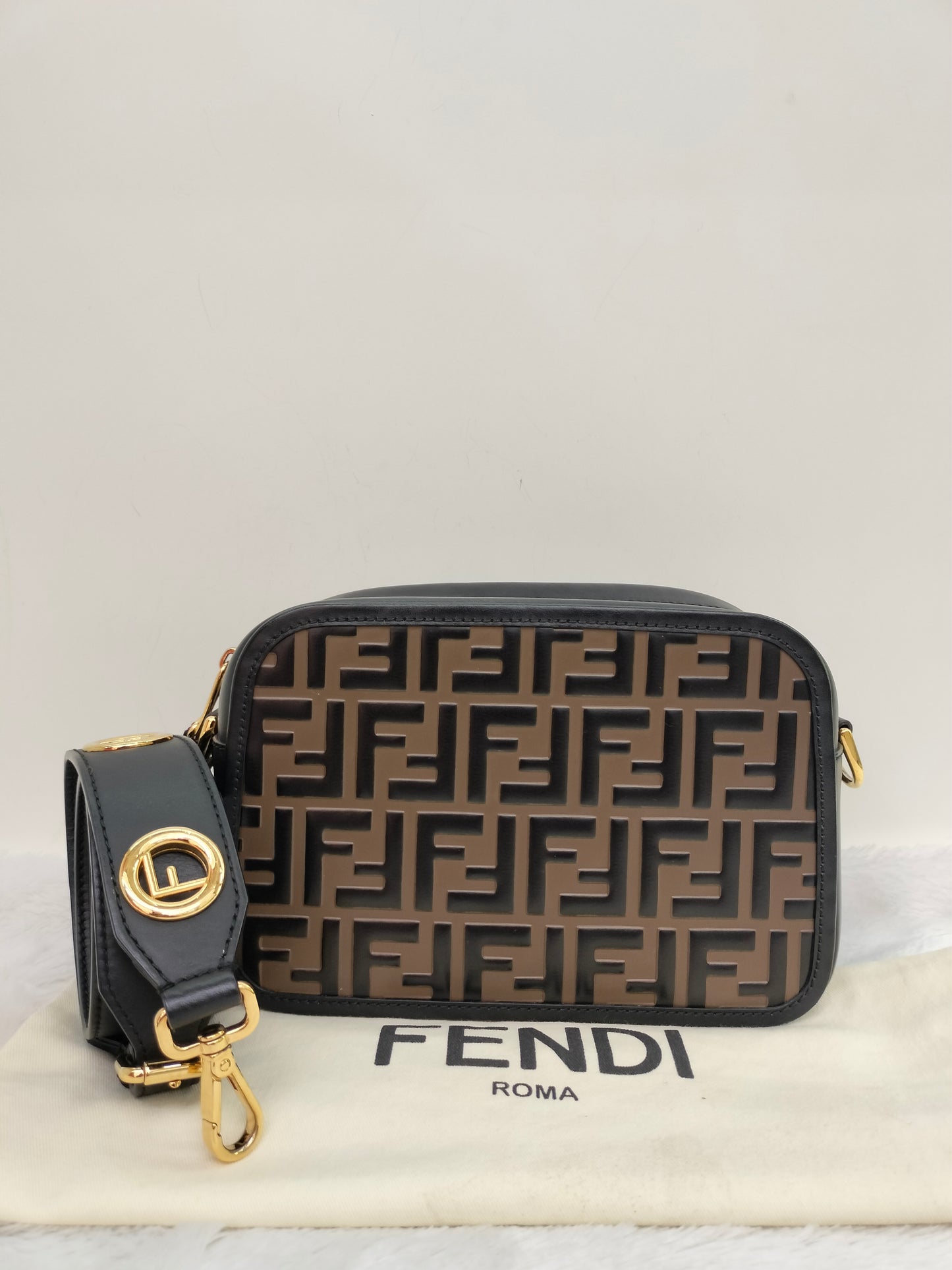 Fendi Camera Bag FF Black Maya GHW